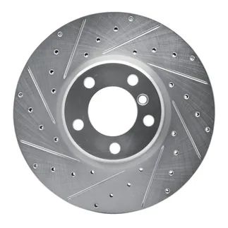 R1 Concepts EDZ-31108L Brake Rotor Drilled and Slotted Silver